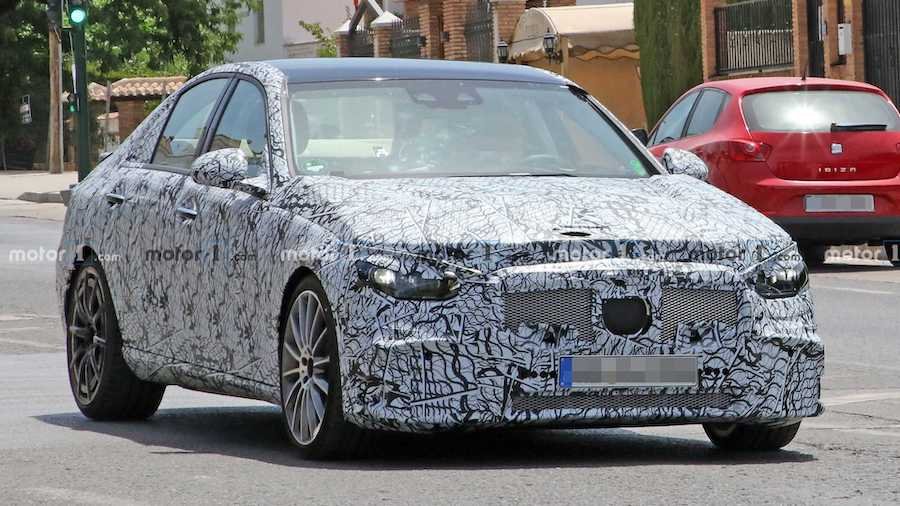 New Mercedes C-Class Spied Possibly Testing In AMG C53 Guise