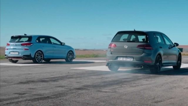 VW Golf GTI TCR Tries To Fight Off Hyundai i30 N In Drag Race