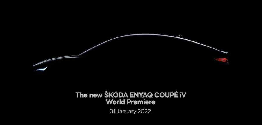 Skoda Enyaq Coupe iV Teased With Low Drag Coefficient, Debuts January 31
